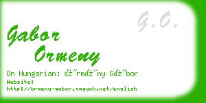 gabor ormeny business card